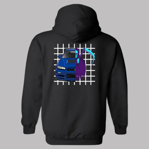 Black Nissan Skyline Grim Reaper Hoodie Back