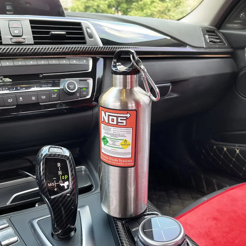 Silver Nos Water Bottle Front