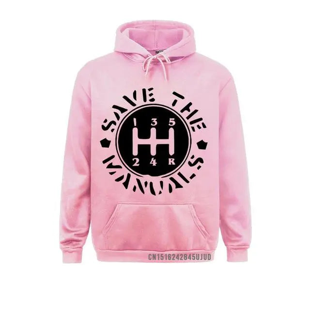 Pink Save The Manuals Hoodie Front