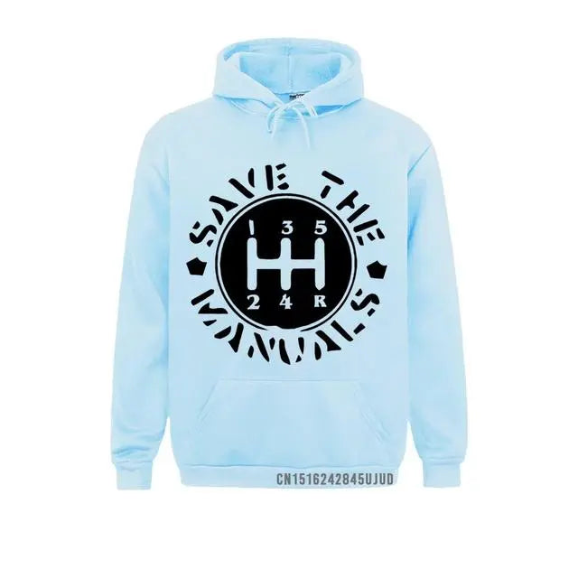 Sky Blue Save The Manuals Hoodie Front