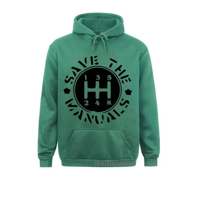 Green Save The Manuals Hoodie Front