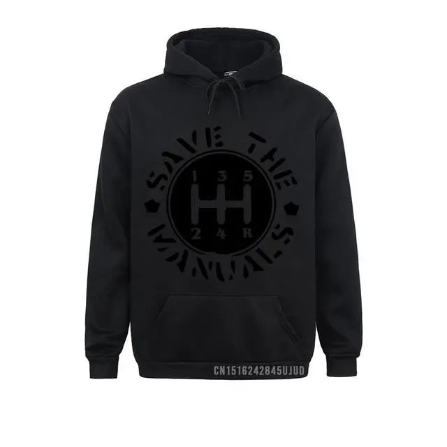 Black Save The Manuals Hoodie Front