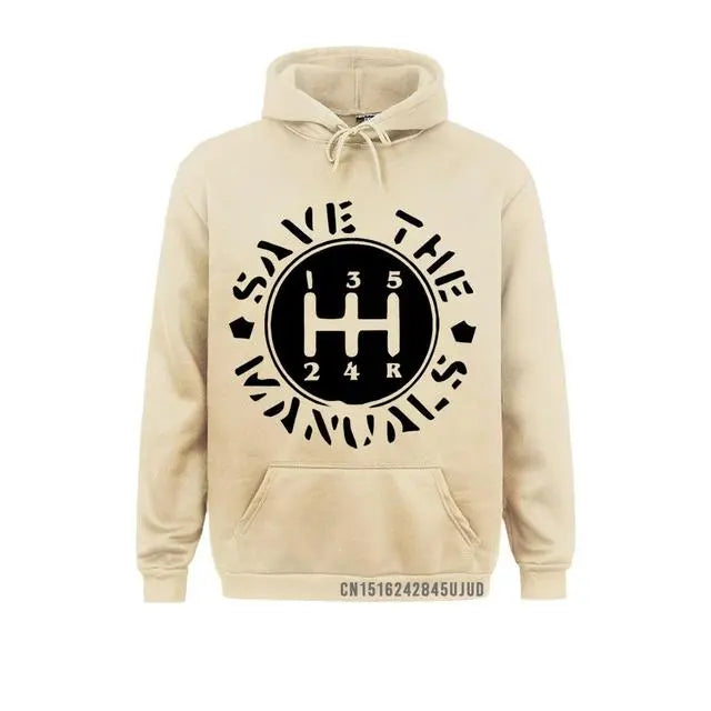 Khaki Save The Manuals Hoodie Front