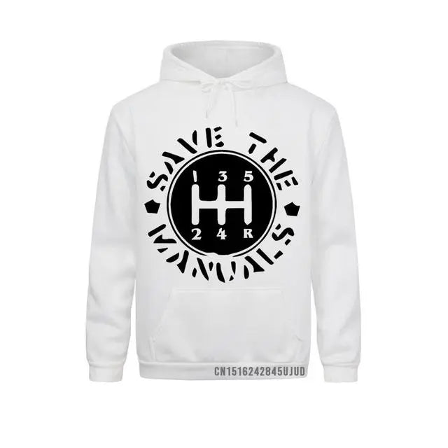 White Save The Manuals Hoodie Front