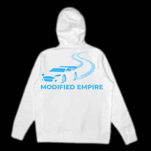 White/Blue Modified Empire V1 Hoodie Back