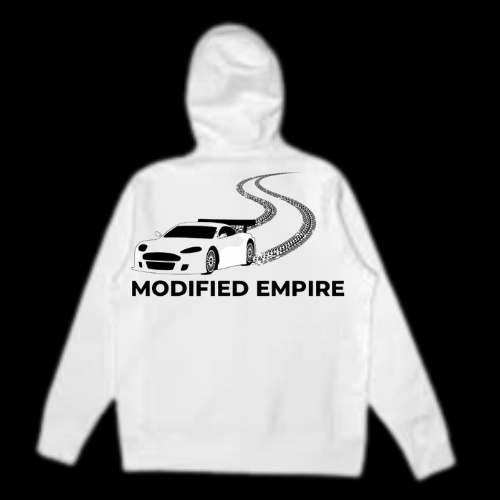 White/Black Modified Empire V1 Hoodie Back