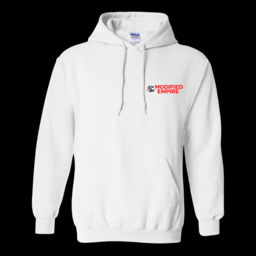 White/Red Modified Empire V1 Hoodie Front