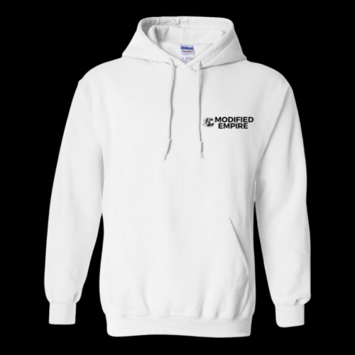 White/Black Modified Empire V1 Hoodie Front