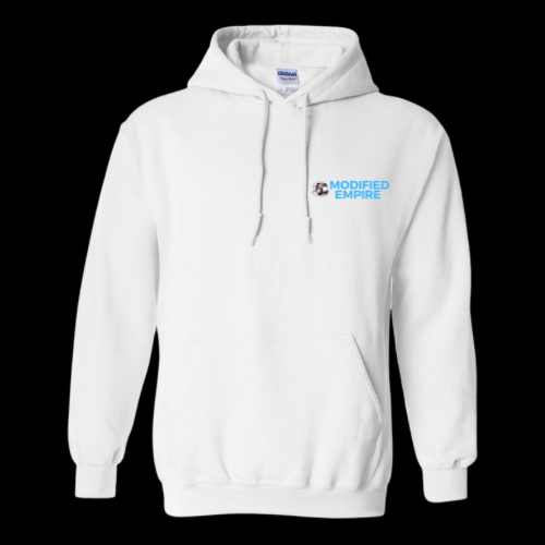 White/Blue Modified Empire V1 Hoodie Front