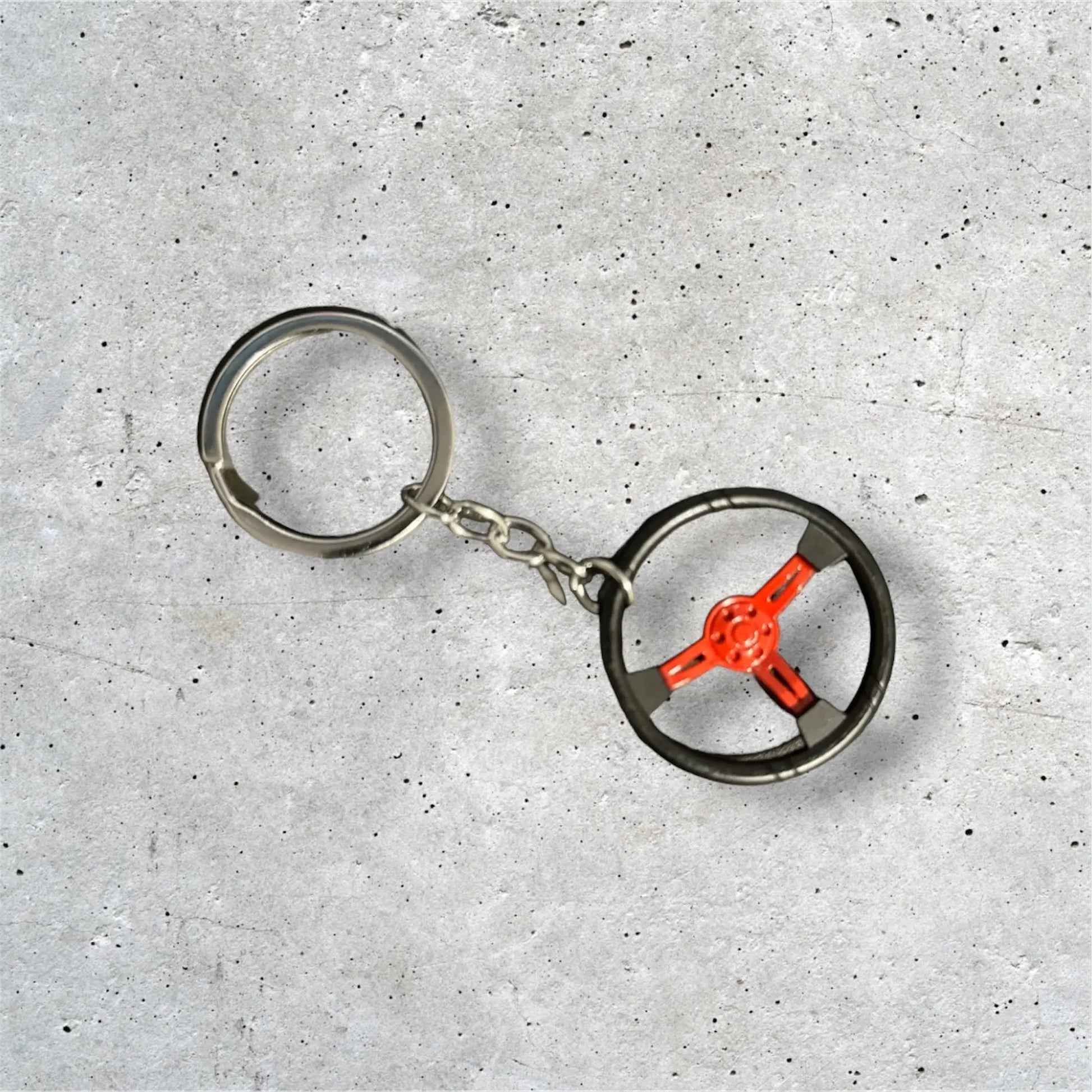 Red Racing Steering Wheel Keychain