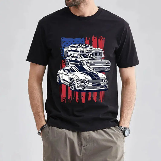 Black New Age American Muscle Shirt Front