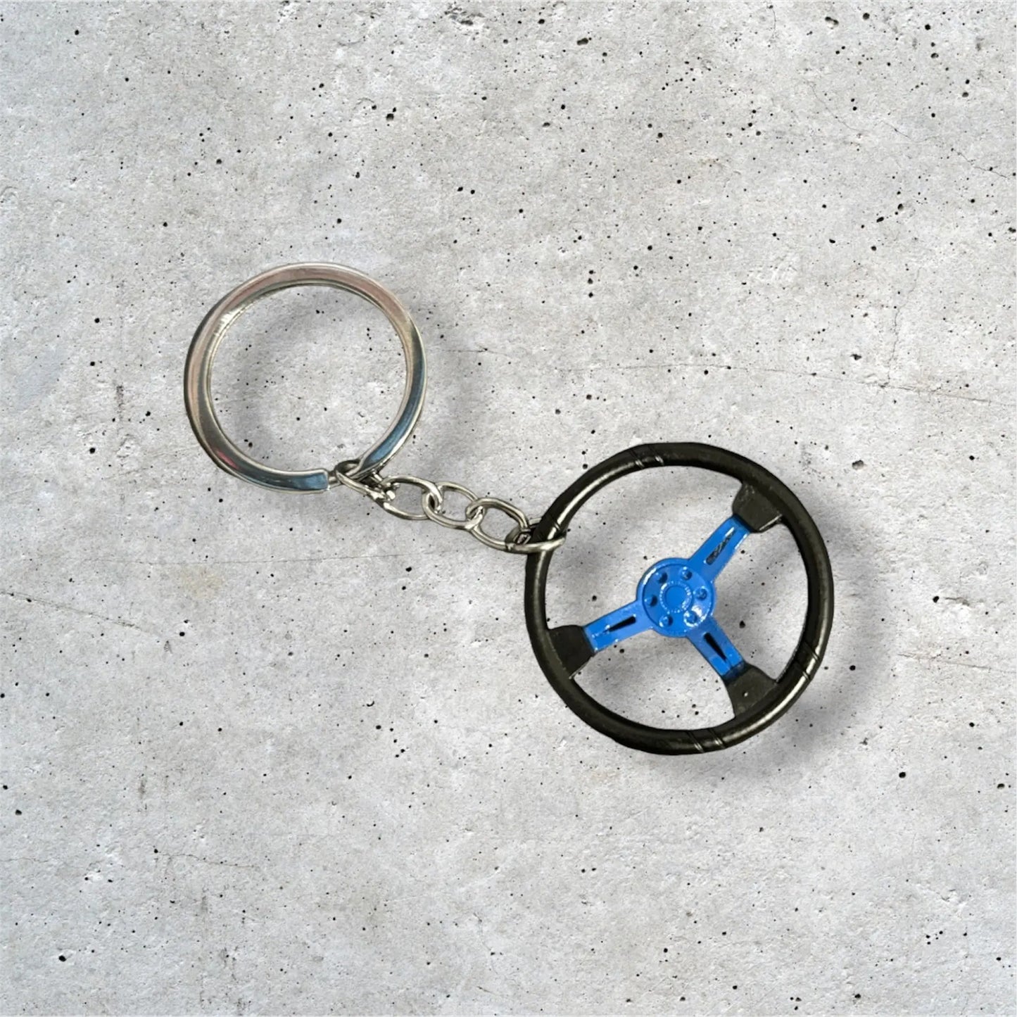 Blue Racing Steering Wheel Keychain