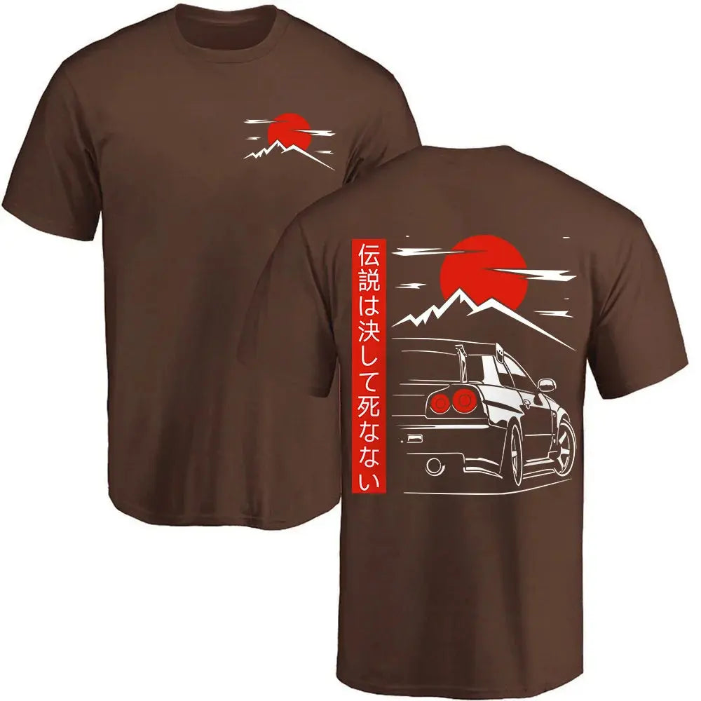 Brown Crimson Eclipse GTR Shirt Front And Back