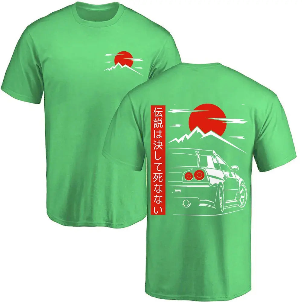 Green Crimson Eclipse GTR Shirt Front And Back