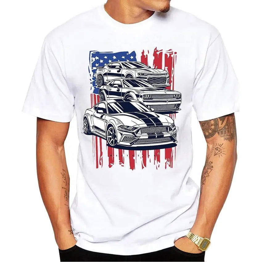 White New Age American Muscle Shirt Front