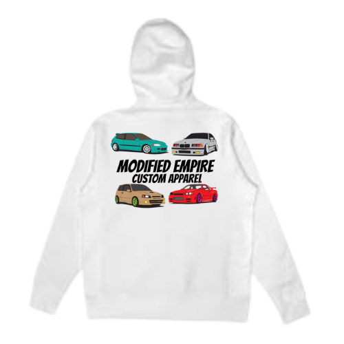 White Modified Empire v3 Hoodie Back